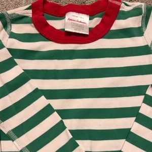 HANNA ANDERSSON SZ 5 GREEN/WHITE STRIPE PJS